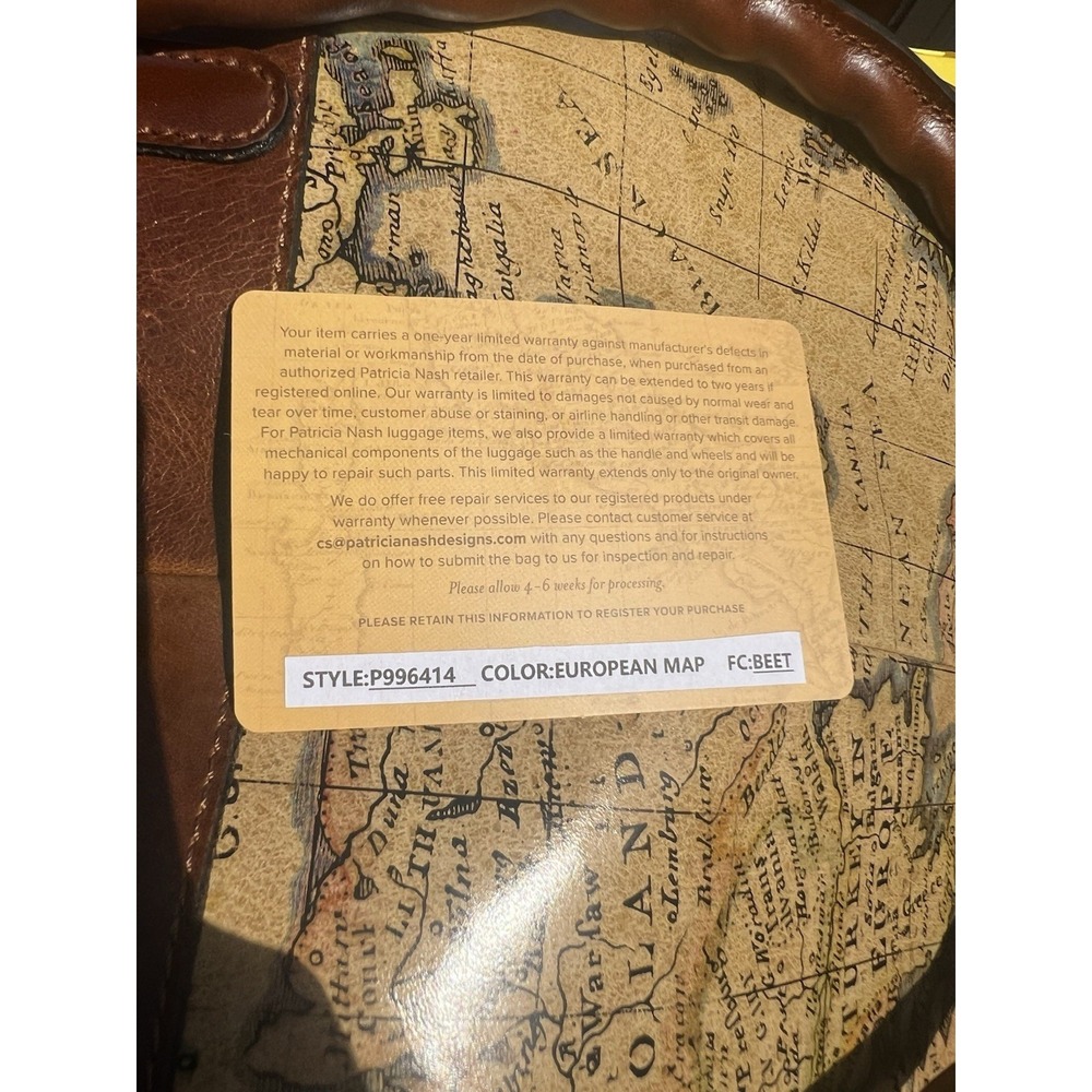 Patricia Nash Mallory Tote European Map Collection Leather Shoulder Bag NWT - Picture 12 of 16